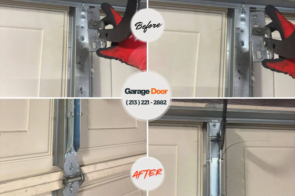Before and after: garage door repair Croswell, MI